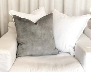 Homeobject: Lucia Velvet Cushion | Steel