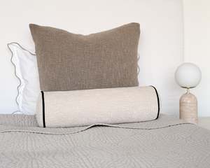 Homeobject: Marilyn Velvet Bolster | Ivory & Black