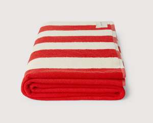 Assembly Label | Signature Stripe Beach Towel | Chilli/Cream
