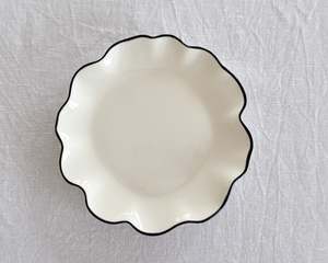 Moulin Ceramic Plate | Ivory & Black | Small