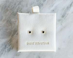 Saint Sebastian | Black Heart Studs