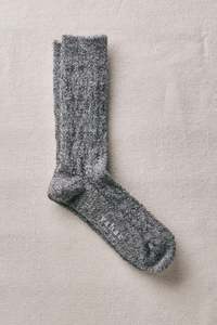 Yahae Socks | Alpaca Cable Pattern Socks | Grey