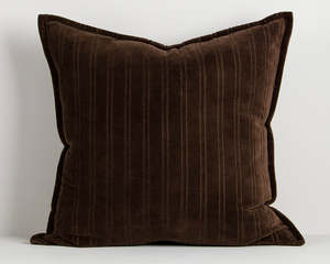 Cushions Throws: Stria Cushion | Chocolate