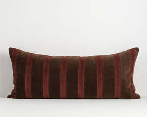 Cushions Throws: Huxley Lodge Cushion | Chocolate/Cherry