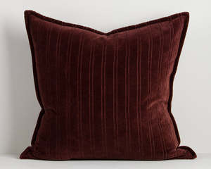 Cushions Throws: Stria Cushion | Merlot