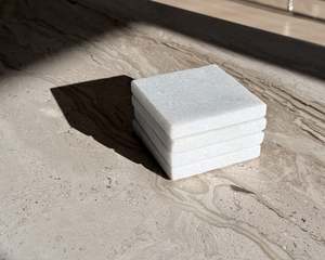 Table: Square Marble Coasters