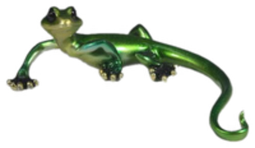 Birds: Funky green lizard ornament