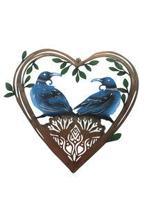 Wall Art: Tui double in heart metal wall art