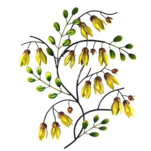 Kowhai metal wall art