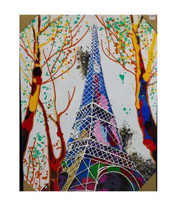 Eiffel tower coloured Canvas