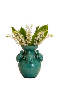 Homewares: Vase turtles sea green