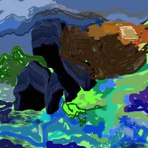 Art Prints Square: Blue Outcrop