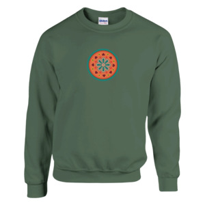 Tees And Sweat Tops Women: Apricot Teal motif Sweatshirt