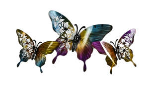 Wall Art: Butterfly Triple Display Metal Wall Art