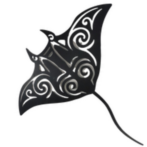 Stingray black flat wall art