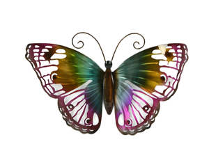 Wall Art: Butterfly Colourful Metal Wall
