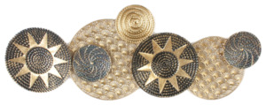 Wall Art: Circles stars gold black metal wall art