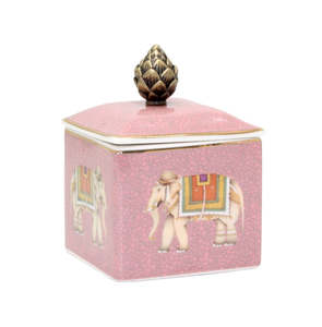 Homewares: Pink trinket box elephant
