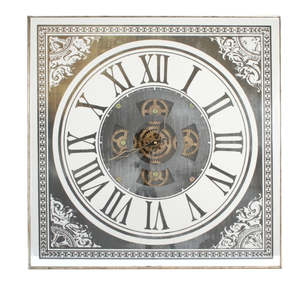 Mirror Gear clock square 60cm