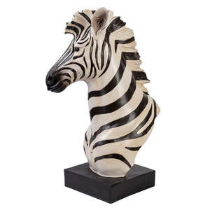 Birds: Zebra statue on base
