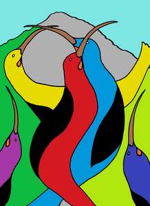 Art Print A4 Assorted: Huia Group Hug