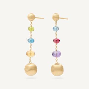 Marco Bicego Gemstones: Marco Bicego Africa Gemstone Drop Earrings in 18k Yellow Gold with Mixed Gemstones