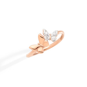 Dodo Animals: DoDo Ring Butterfly 9k Rose Gold with Diamonds