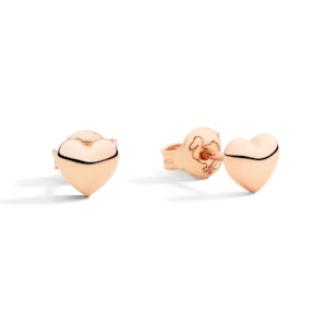 Dodo Love: DoDo Earrings HEART Studs in 9kt Rose Gold