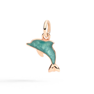 Dodo Nature: DoDo Dolphin Charm in Blue Mother of Pearl Enamel