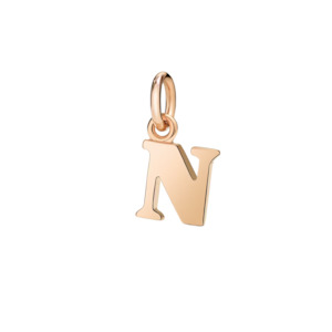 Dodo Charm Letter N Rose Gold
