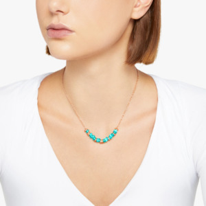 Dodo Rondelle Necklace in Sterling Silver with Recycled Plastic (Light Blue)