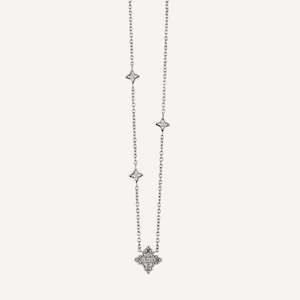 Al Coro Palladio: Al Coro Palladio Star Necklace Diamonds 18k White Gold
