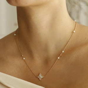 Al Coro Palladio: Al Coro Palladio Necklace with Mother of Pearl and diamond detail