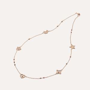 Al Coro Palladio Necklace in 18k Rose Gold with Diamonds