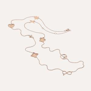 Al Coro Palladio Necklace in 18k Rose Gold with Black Sapphire and Diamonds