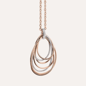 Al Coro Mezzaluna Pendant in 18k Gold with Diamonds