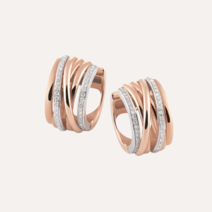 Al Coro Mezzaluna: Al Coro Mezzaluna Diamond Earrings in 18k Rose Gold