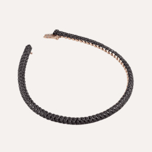 Al Coro Amori Bracelet in 18k Rose Gold with Black Sapphires