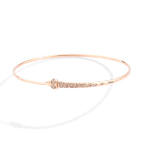 DoDo Essentials Bangle Rose Gold Brown Diamonds