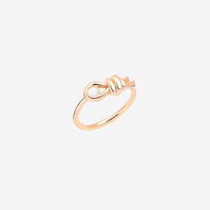 Dodo Nodo: DoDo Ring NODO Rose Gold Ring with Diamond