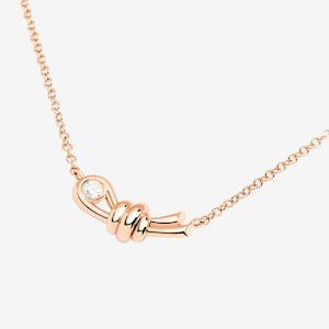 DoDo Necklace NODO Rose Gold with One White Diamond