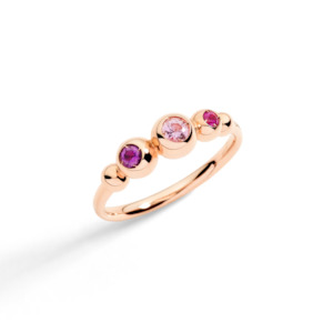 Dodo Bollicine: Dodo Bollicine Gemstone Ring in 9K Rose Gold with Pink Sapphire