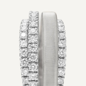 Marco Bicego Rings: Marco Bicego Masai 4 Strand 18k White Gold Coil 3 Pavè Band Diamond Ring