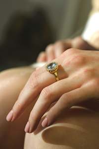 Marco Bicego Rings: Marco Bicego Jaipur 18k Gold Diamond Sky Blue Topaz Ring