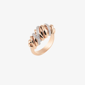 Al Coro Rings: Al Coro Serenata Diamond Ring in 18k Rose Gold (S)