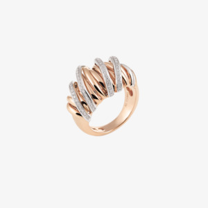 Al Coro Serenata Diamond Ring in 18k Rose Gold (L)