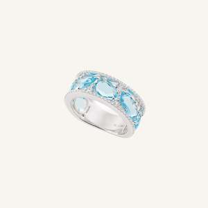 Al Coro Rings: Al Coro Candy Blue Topaz and Diamond Ring