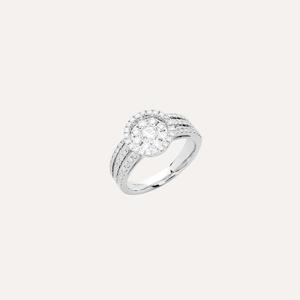 Hulchi Belluni Rondo Diamond Ring in 18k White Gold