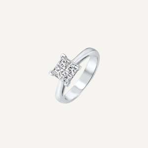 Bellucci Engagement Ring in 18k White Gold with Diamonds