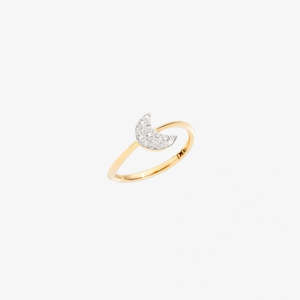 DoDo Ring MOON Diamonds and Yellow Gold - Large